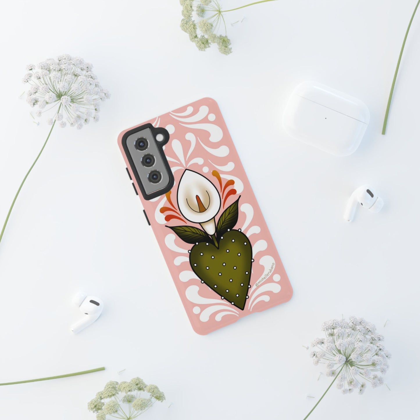 Pink Talavera Lily Sacred Heart Samsung / Google Tough Phone Cases