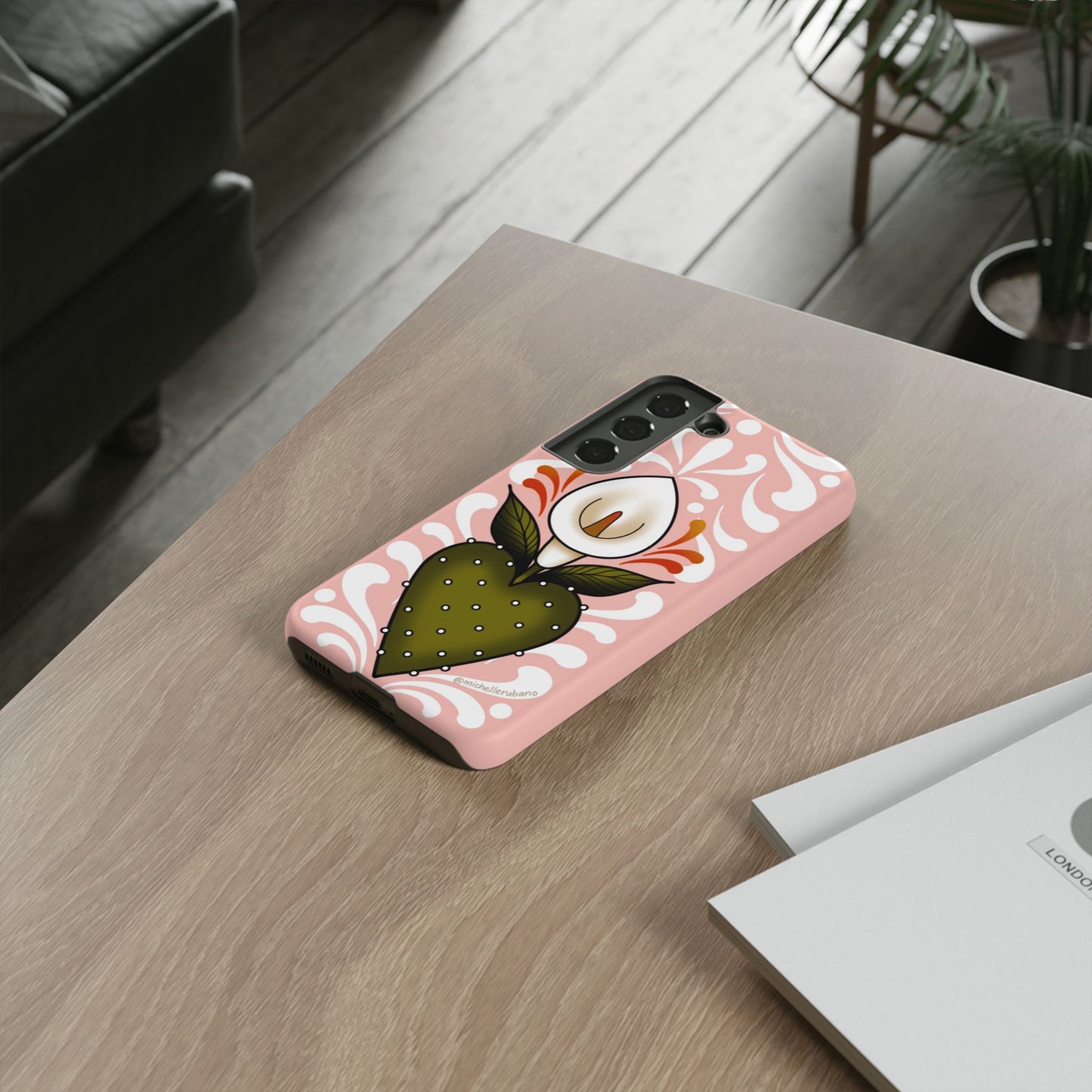 Pink Talavera Lily Sacred Heart Samsung / Google Tough Phone Cases
