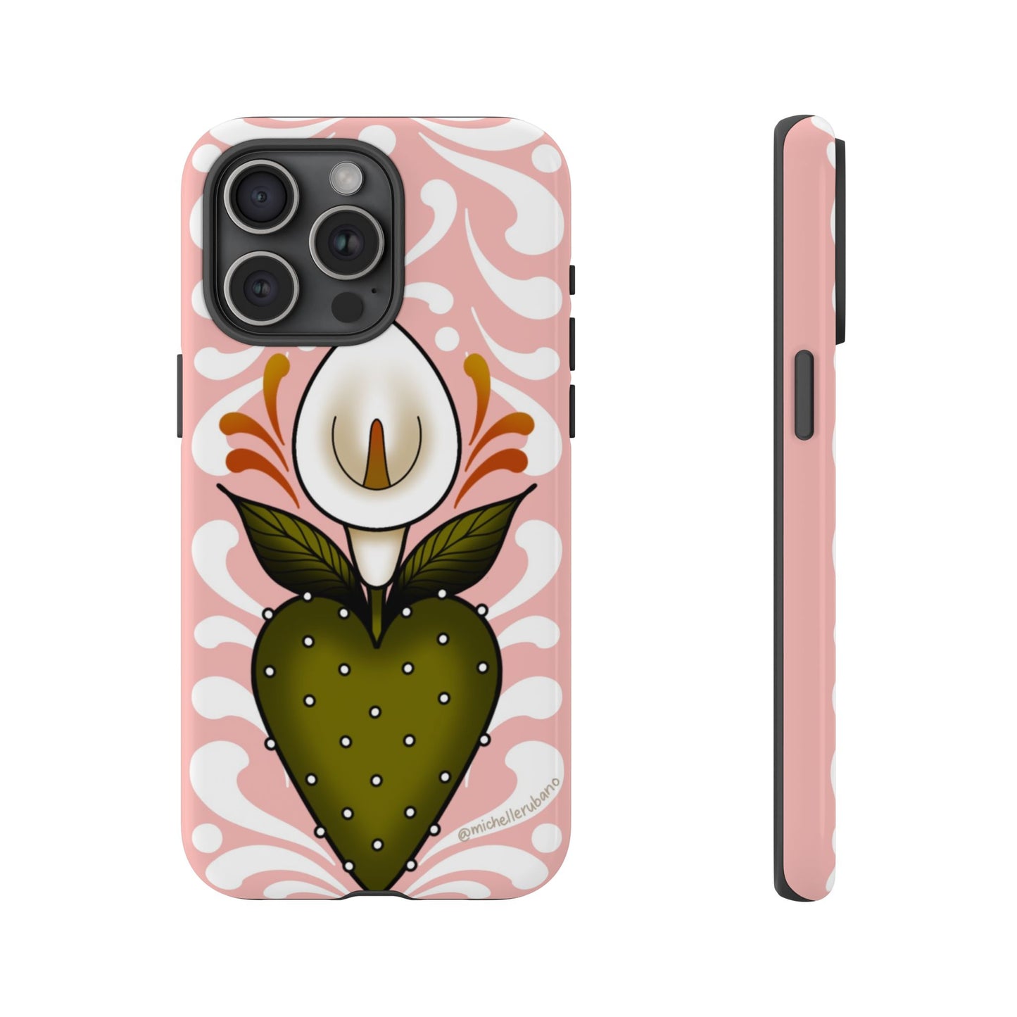 Pink Talavera Lily Flower Sacred Heart iPhone Tough case