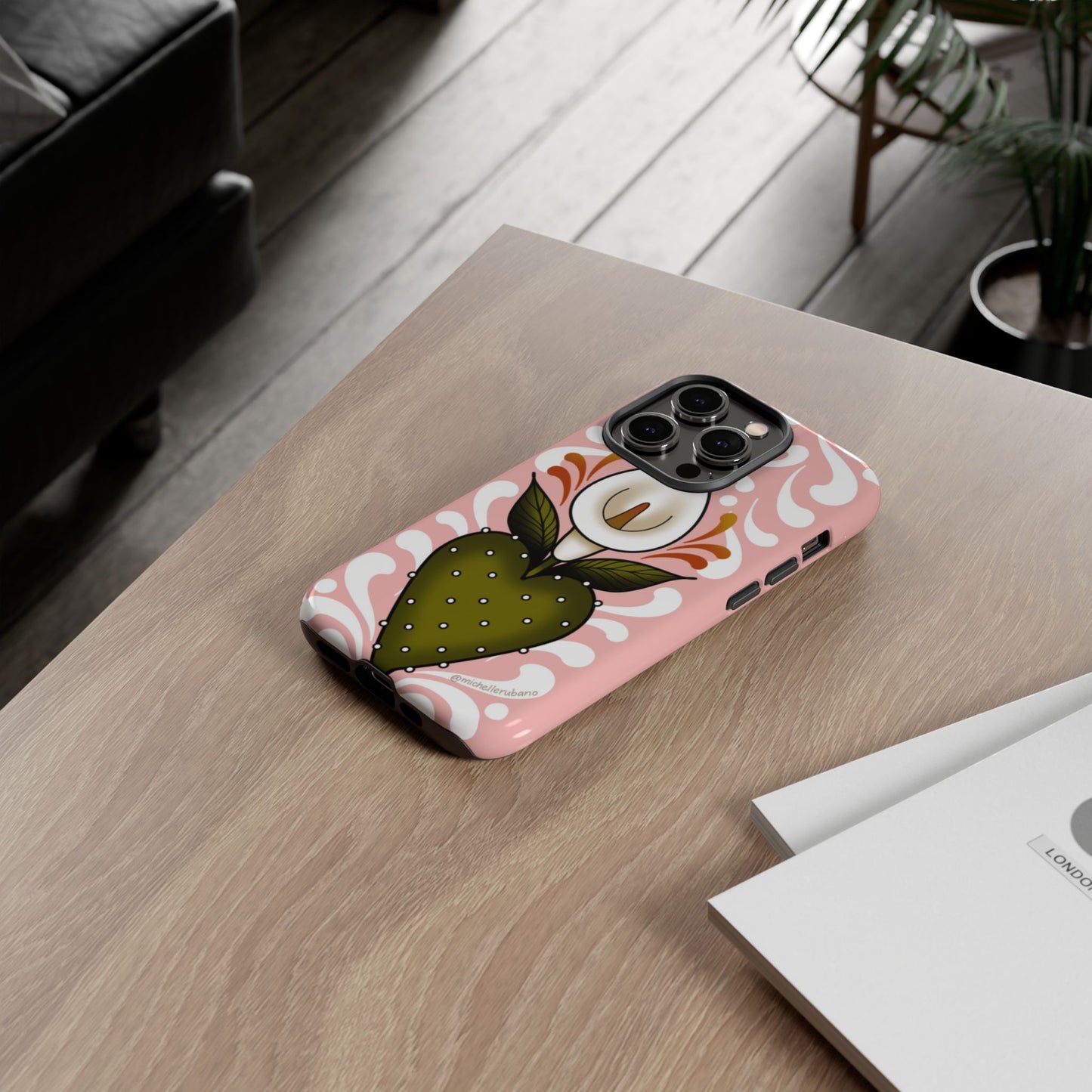 Pink Talavera Lily Flower Sacred Heart iPhone Tough case