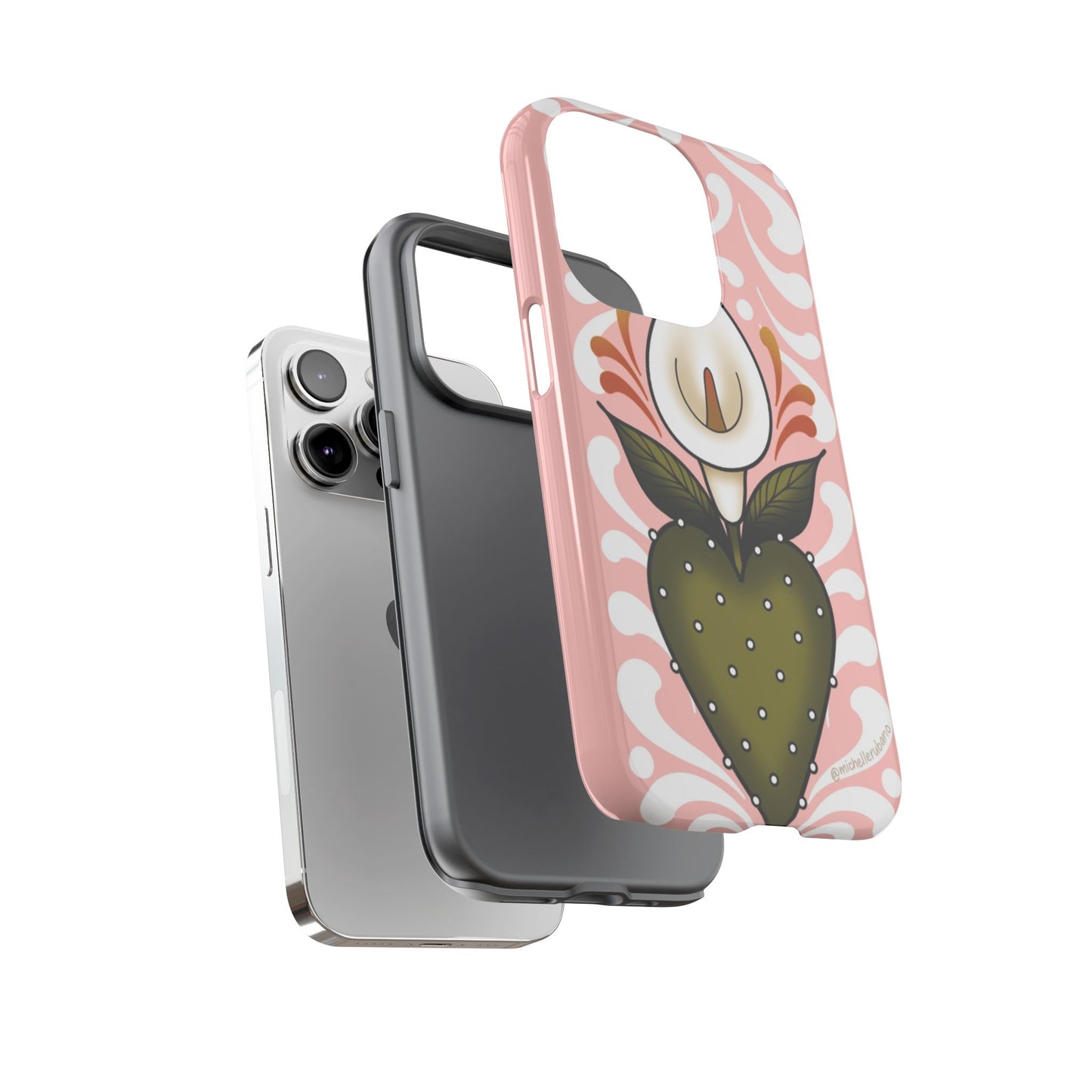 Pink Talavera Lily Flower Sacred Heart iPhone Tough case