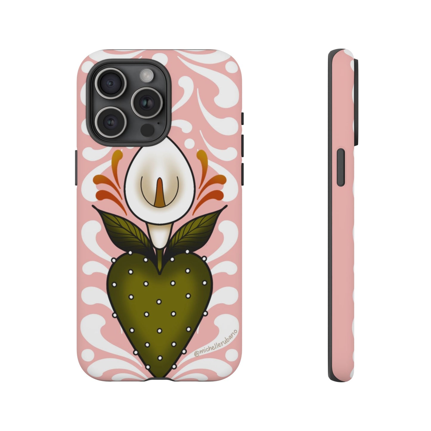 Pink Talavera Lily Flower Sacred Heart iPhone Tough case