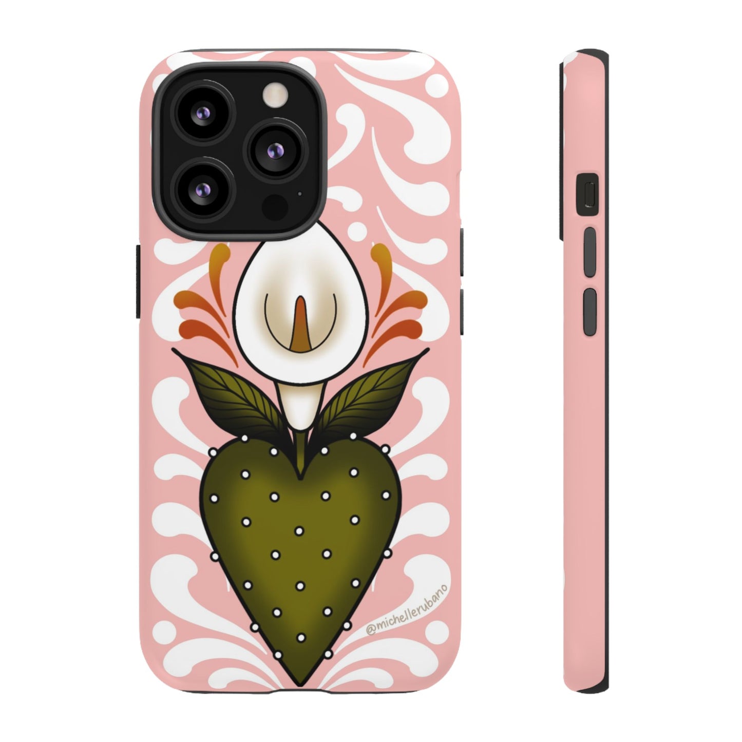 Pink Talavera Lily Flower Sacred Heart iPhone Tough case