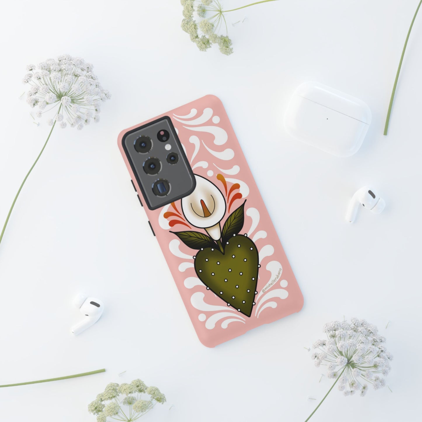 Pink Talavera Lily Sacred Heart Samsung / Google Tough Phone Cases