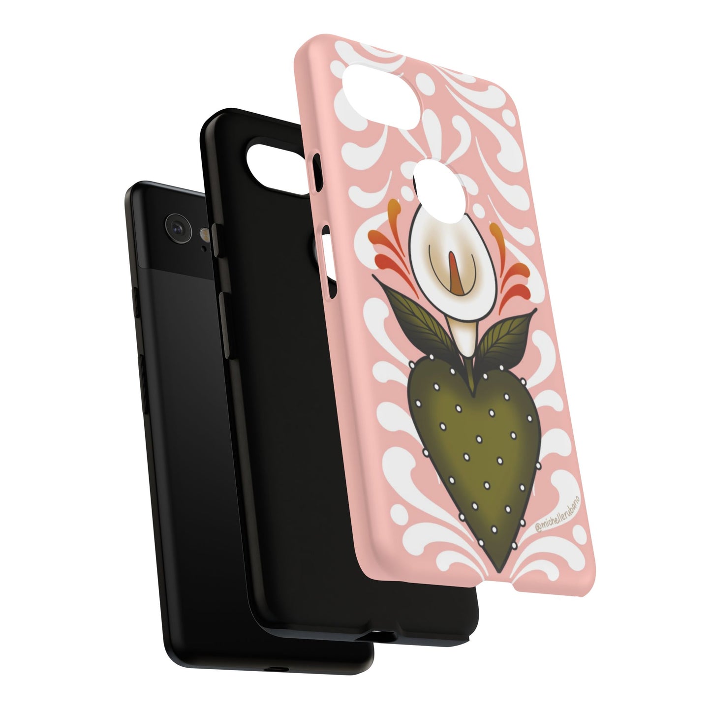 Pink Talavera Lily Sacred Heart Samsung / Google Tough Phone Cases