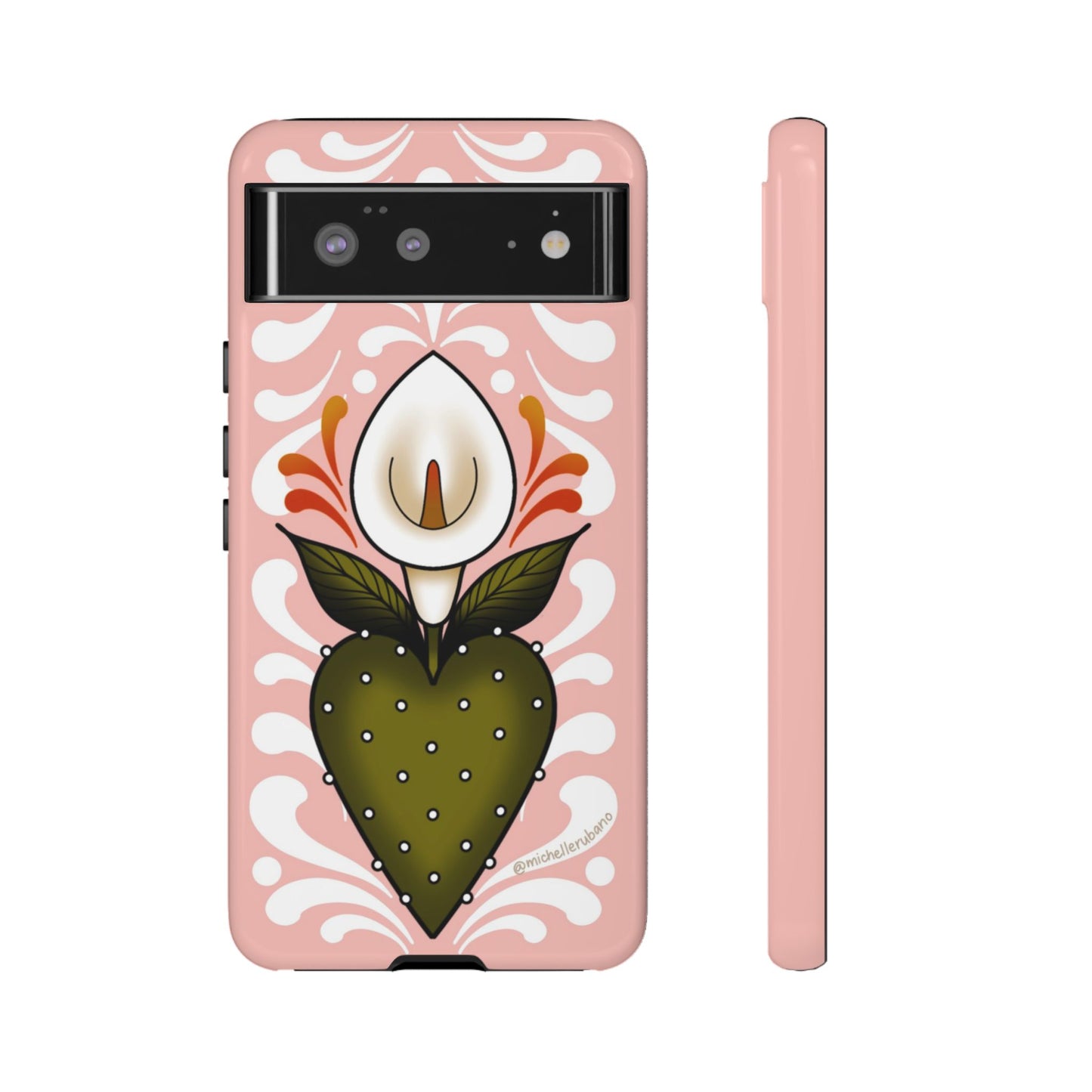 Pink Talavera Lily Sacred Heart Samsung / Google Tough Phone Cases