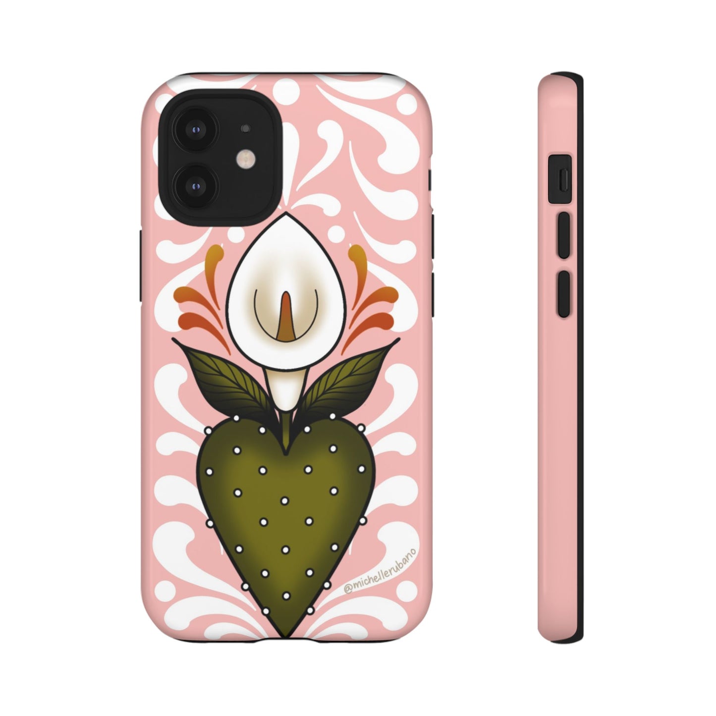 Pink Talavera Lily Flower Sacred Heart iPhone Tough case