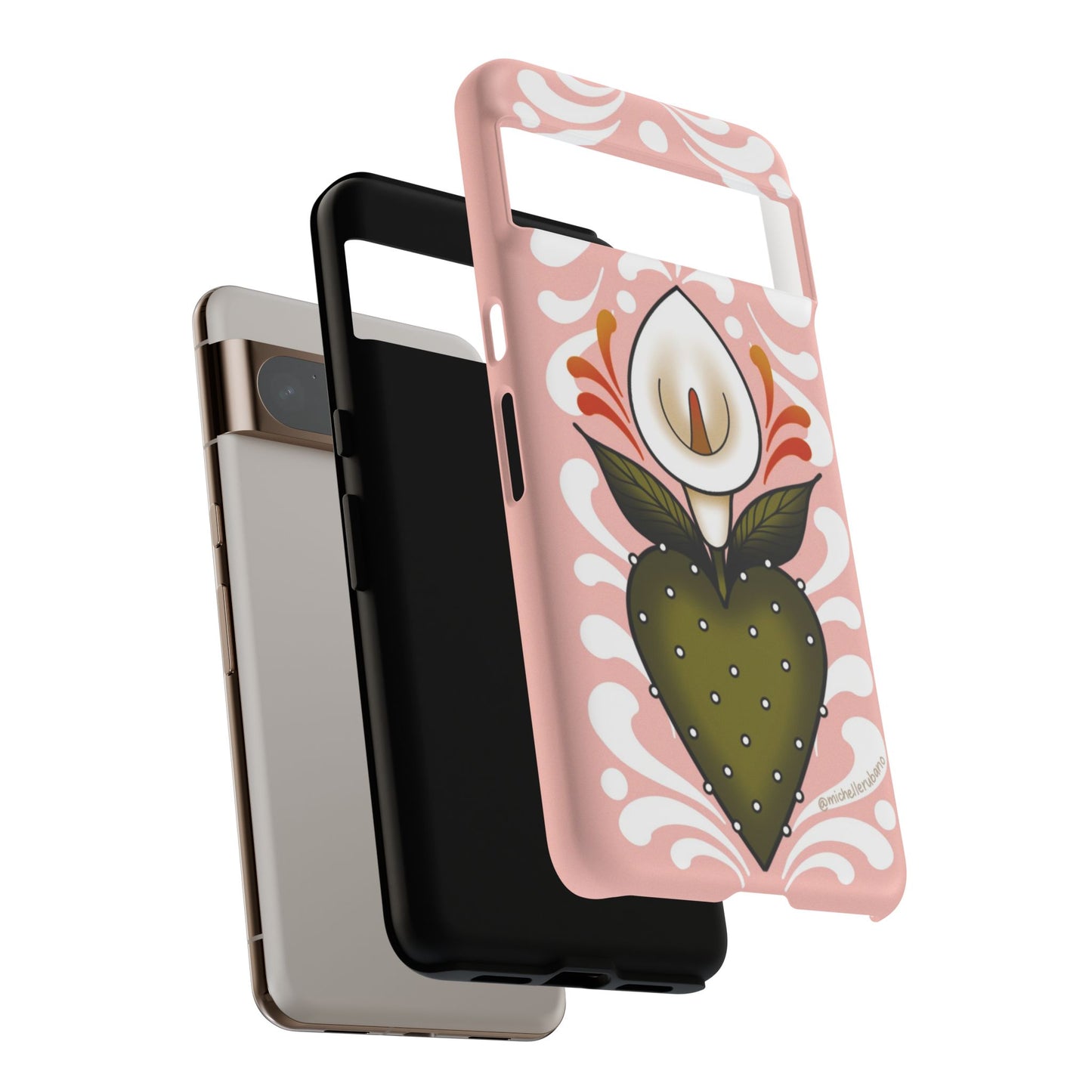Pink Talavera Lily Sacred Heart Samsung / Google Tough Phone Cases