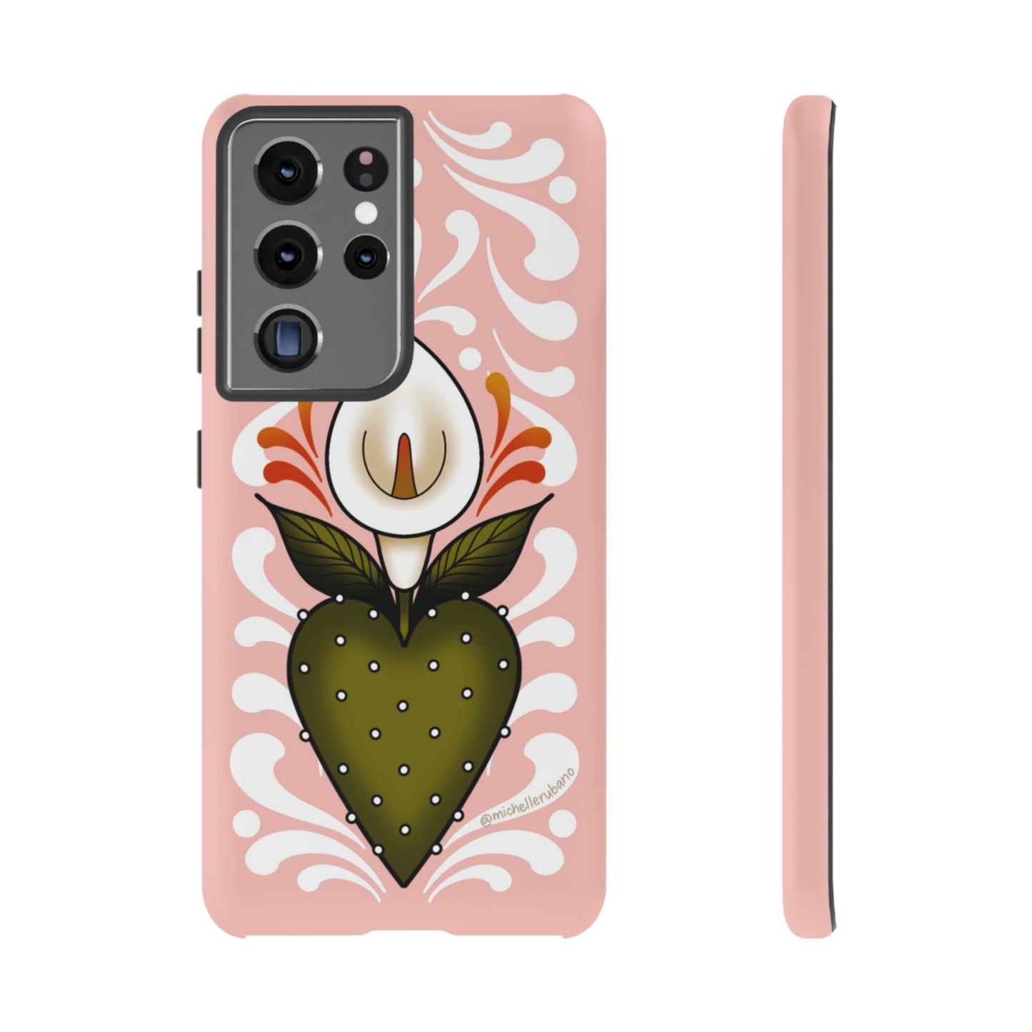Pink Talavera Lily Sacred Heart Samsung / Google Tough Phone Cases