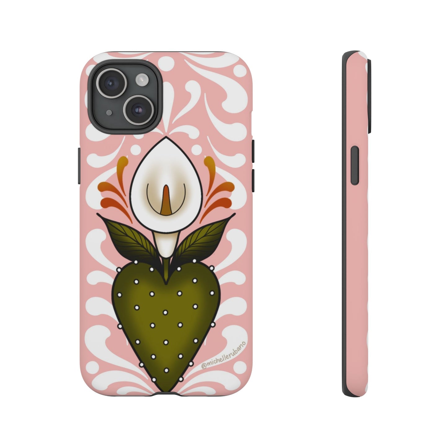 Pink Talavera Lily Flower Sacred Heart iPhone Tough case