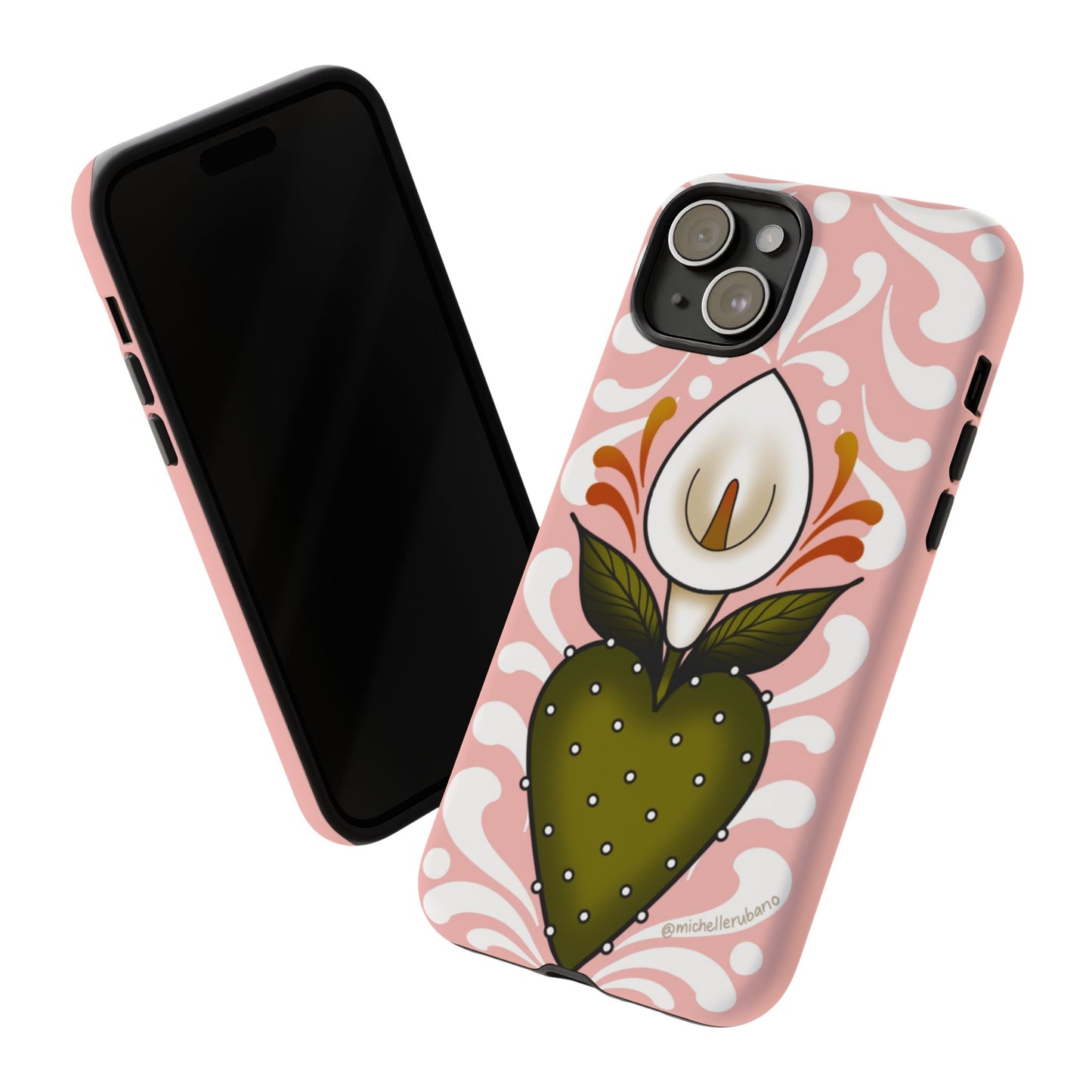 Pink Talavera Lily Flower Sacred Heart iPhone Tough case