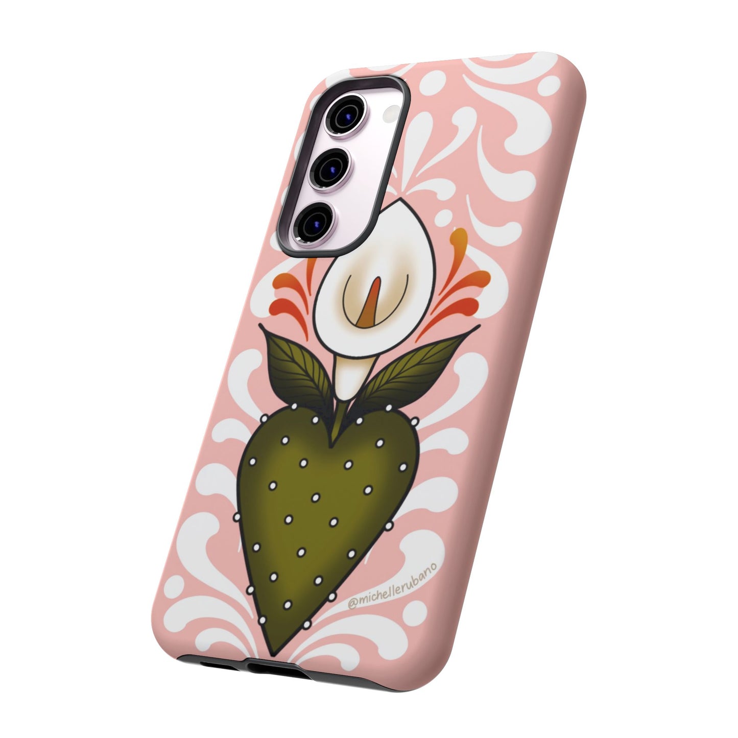 Pink Talavera Lily Sacred Heart Samsung / Google Tough Phone Cases