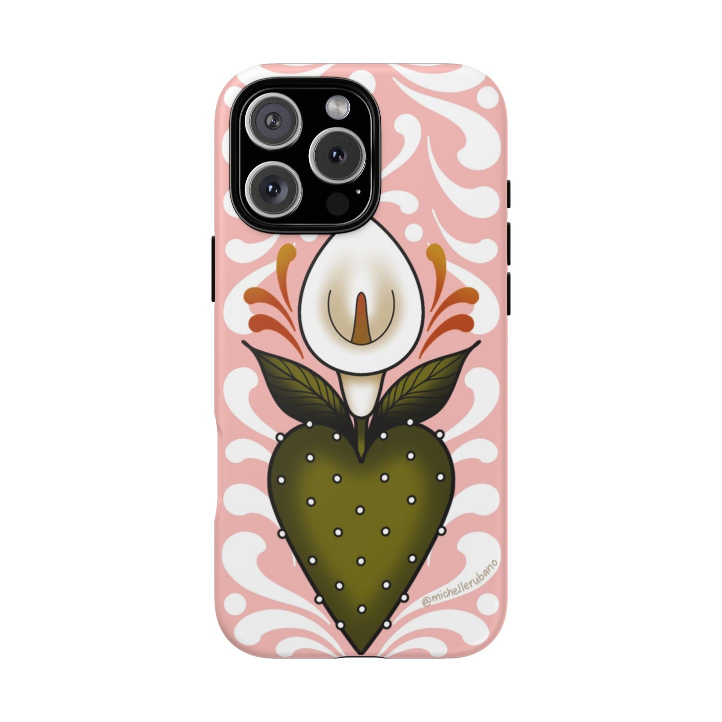 Pink Talavera Lily Flower Sacred Heart iPhone Tough case