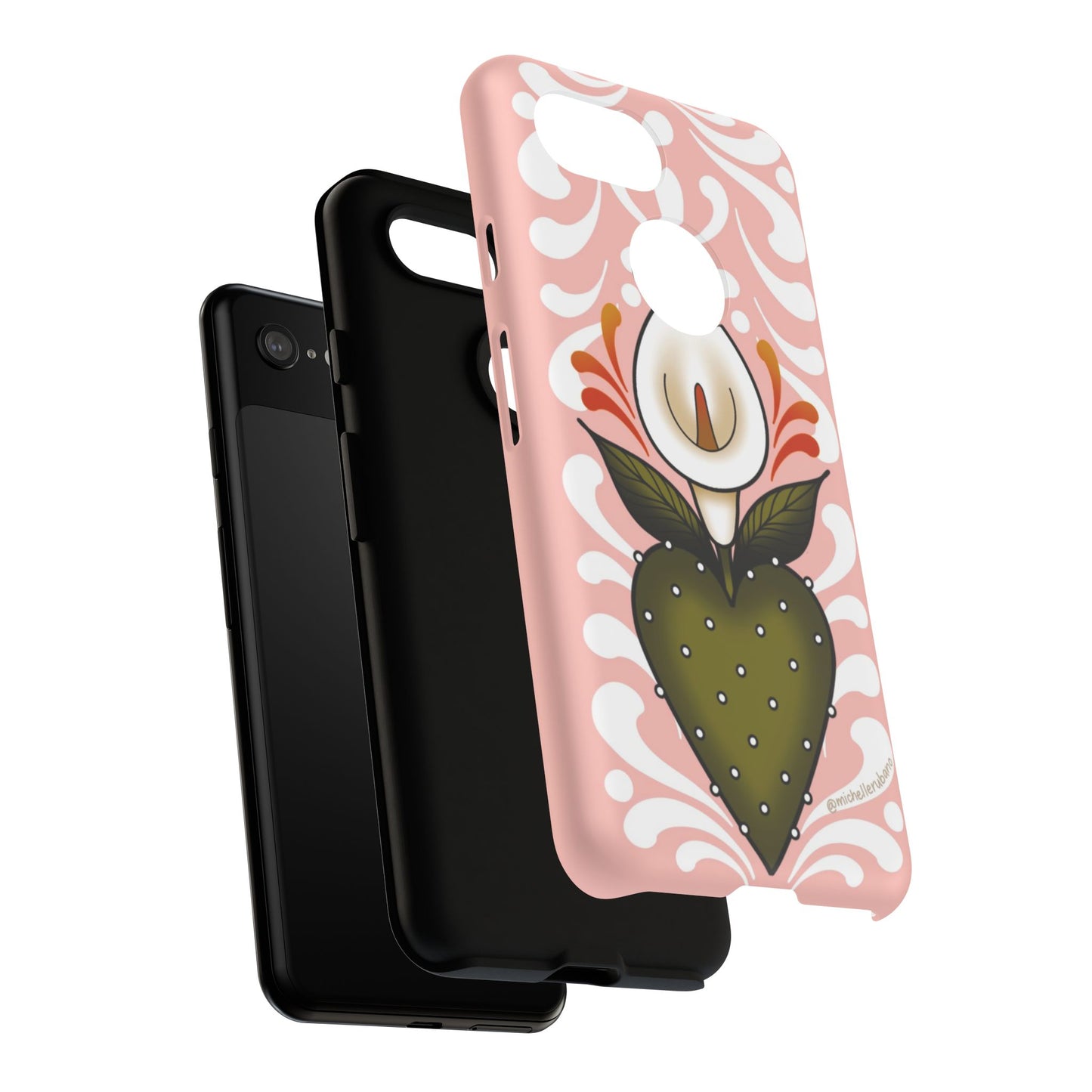 Pink Talavera Lily Sacred Heart Samsung / Google Tough Phone Cases