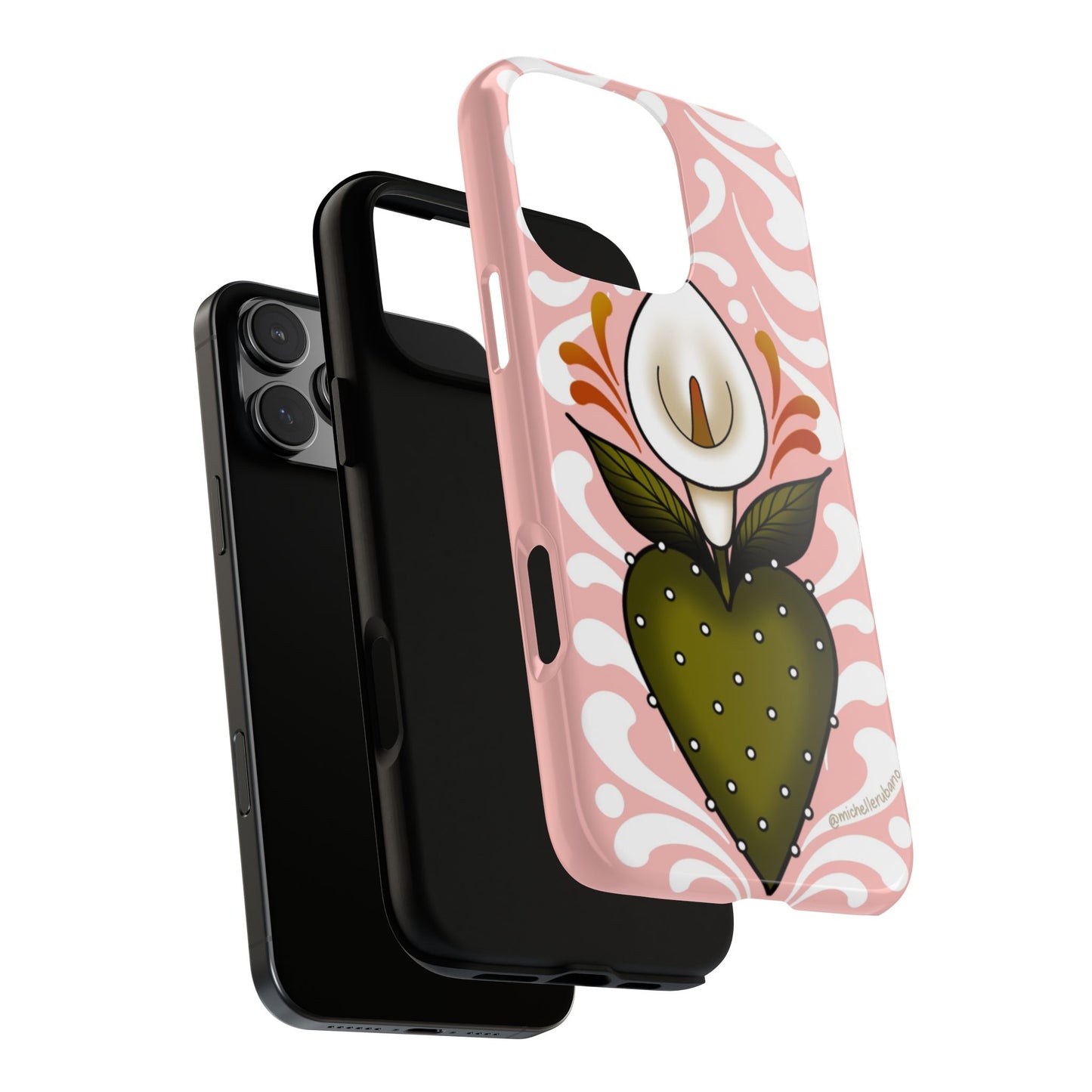 Pink Talavera Lily Flower Sacred Heart iPhone Tough case