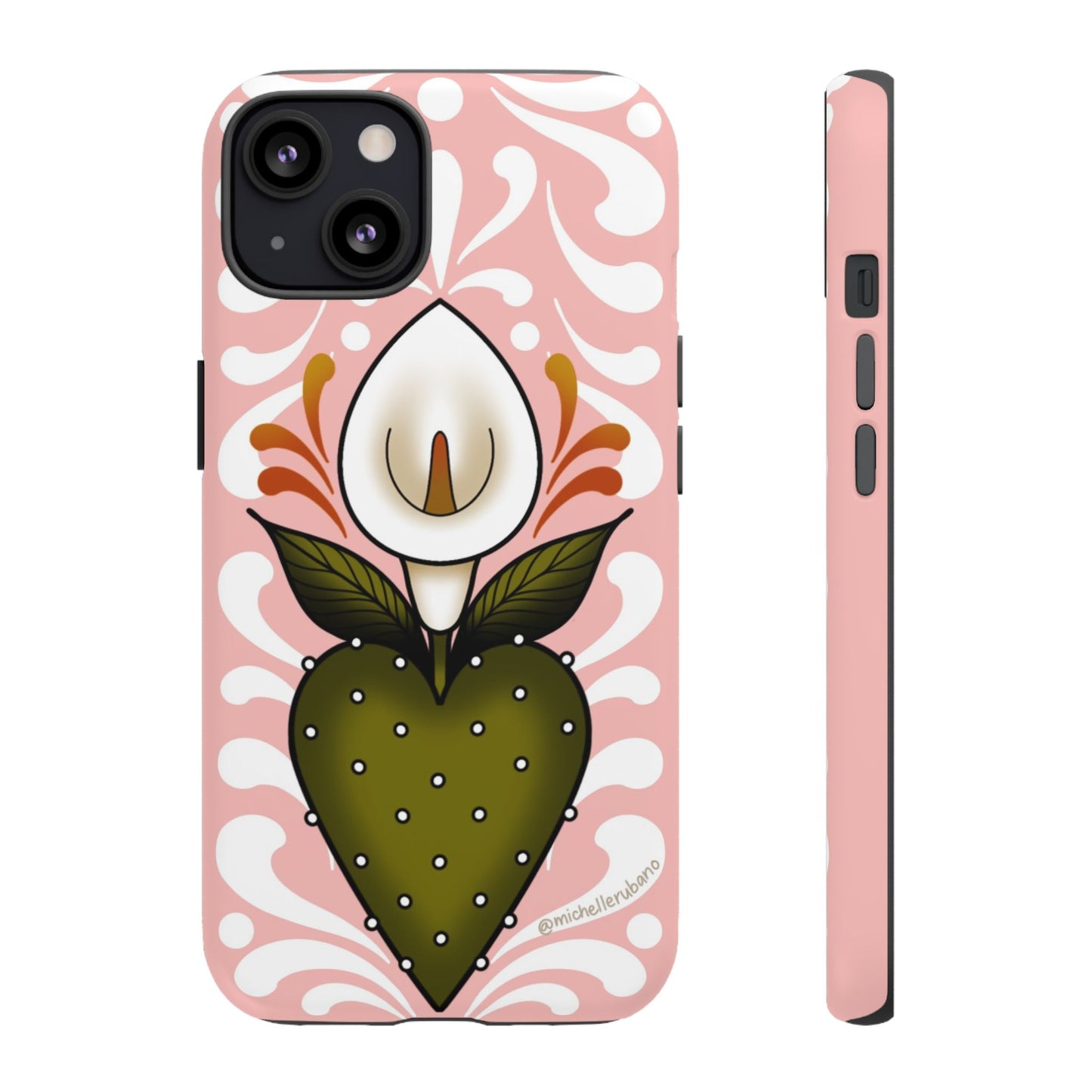 Pink Talavera Lily Flower Sacred Heart iPhone Tough case