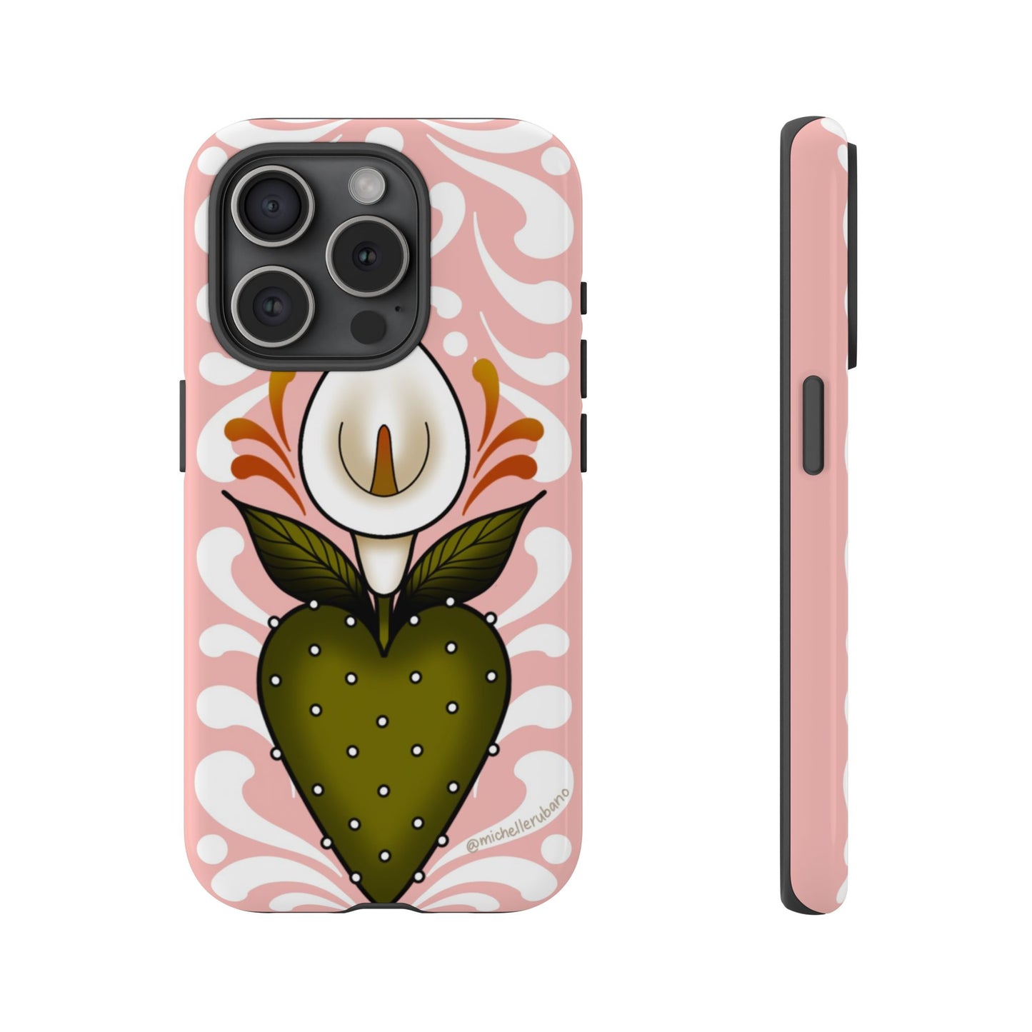 Pink Talavera Lily Flower Sacred Heart iPhone Tough case
