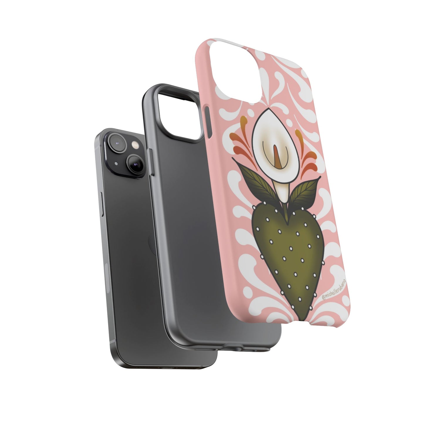 Pink Talavera Lily Flower Sacred Heart iPhone Tough case