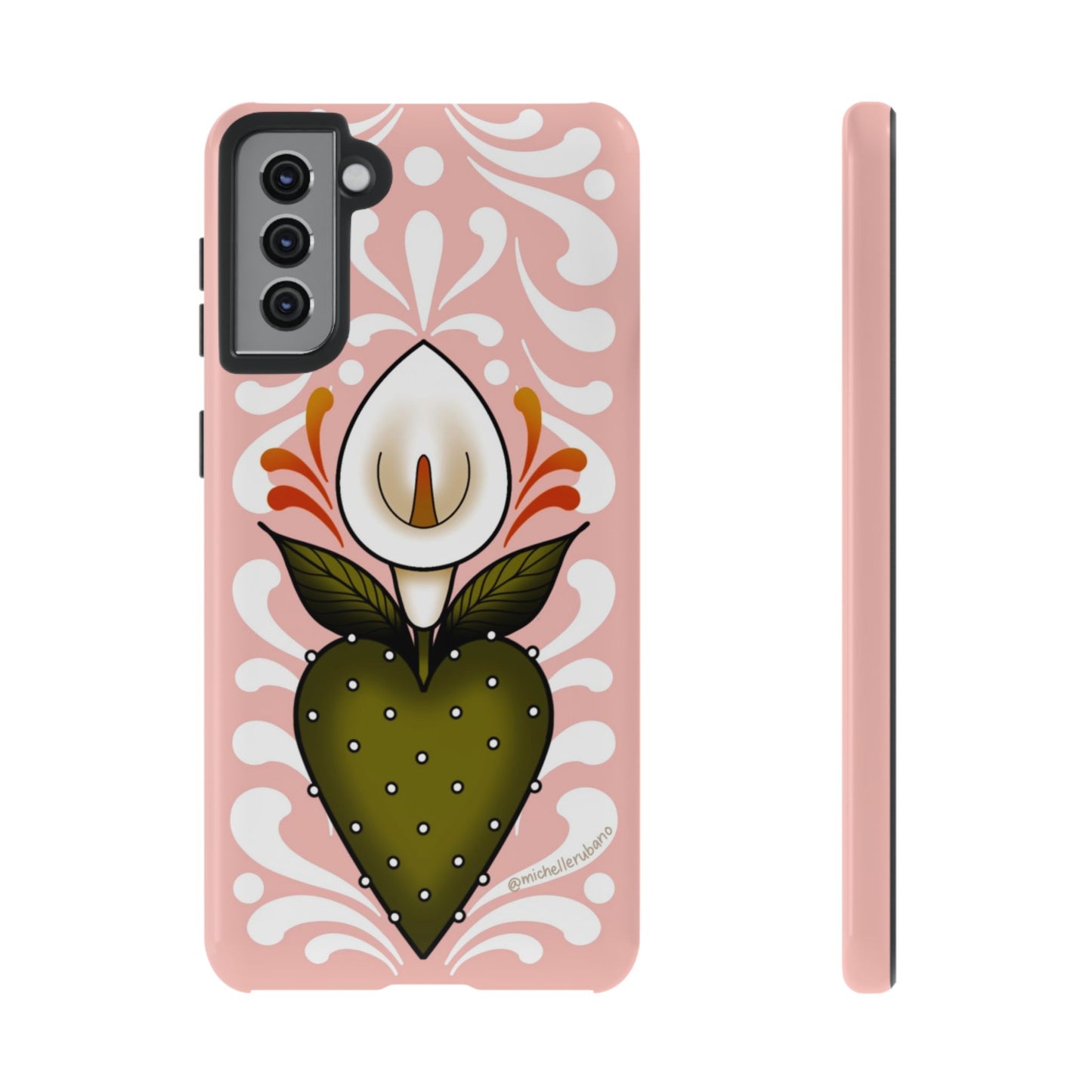 Pink Talavera Lily Sacred Heart Samsung / Google Tough Phone Cases