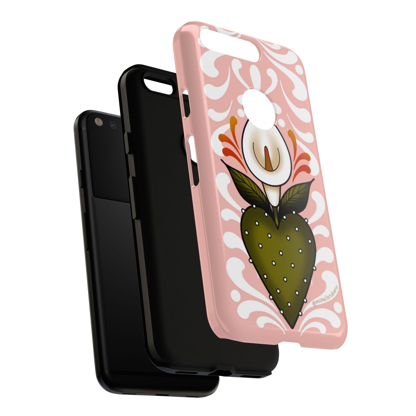 Pink Talavera Lily Sacred Heart Samsung / Google Tough Phone Cases