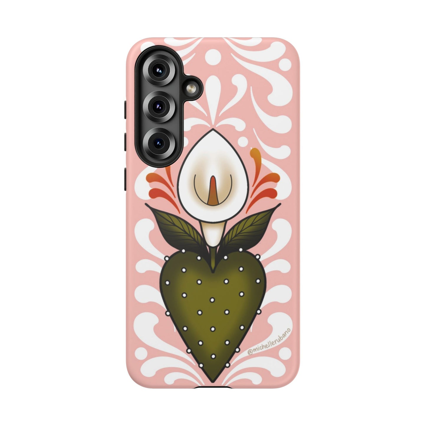 Pink Talavera Lily Sacred Heart Samsung / Google Tough Phone Cases
