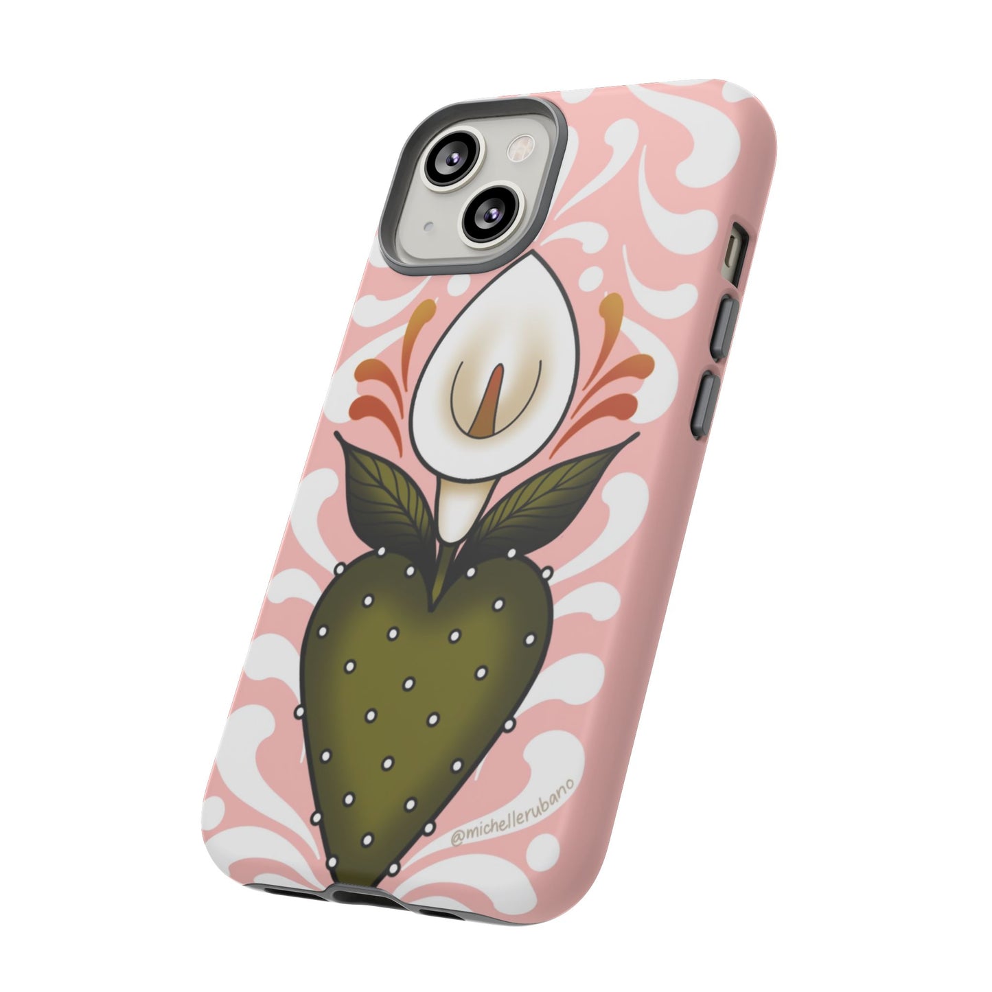 Pink Talavera Lily Flower Sacred Heart iPhone Tough case
