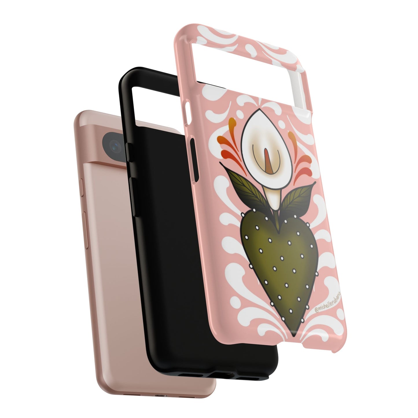 Pink Talavera Lily Sacred Heart Samsung / Google Tough Phone Cases