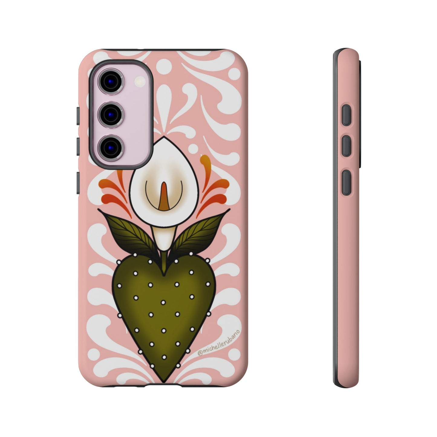 Pink Talavera Lily Sacred Heart Samsung / Google Tough Phone Cases