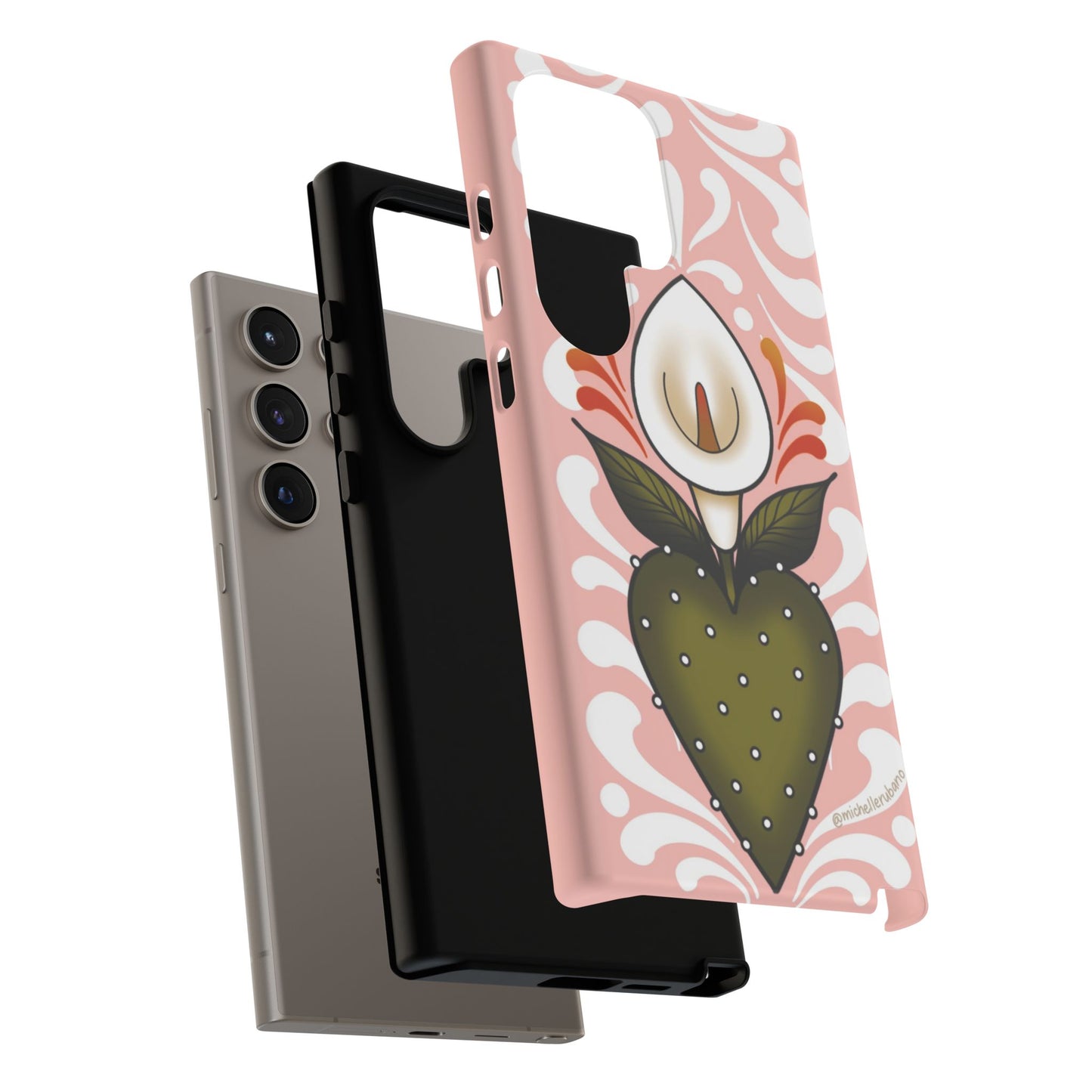Pink Talavera Lily Sacred Heart Samsung / Google Tough Phone Cases