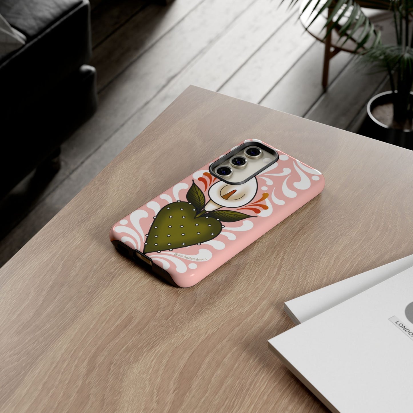 Pink Talavera Lily Sacred Heart Samsung / Google Tough Phone Cases