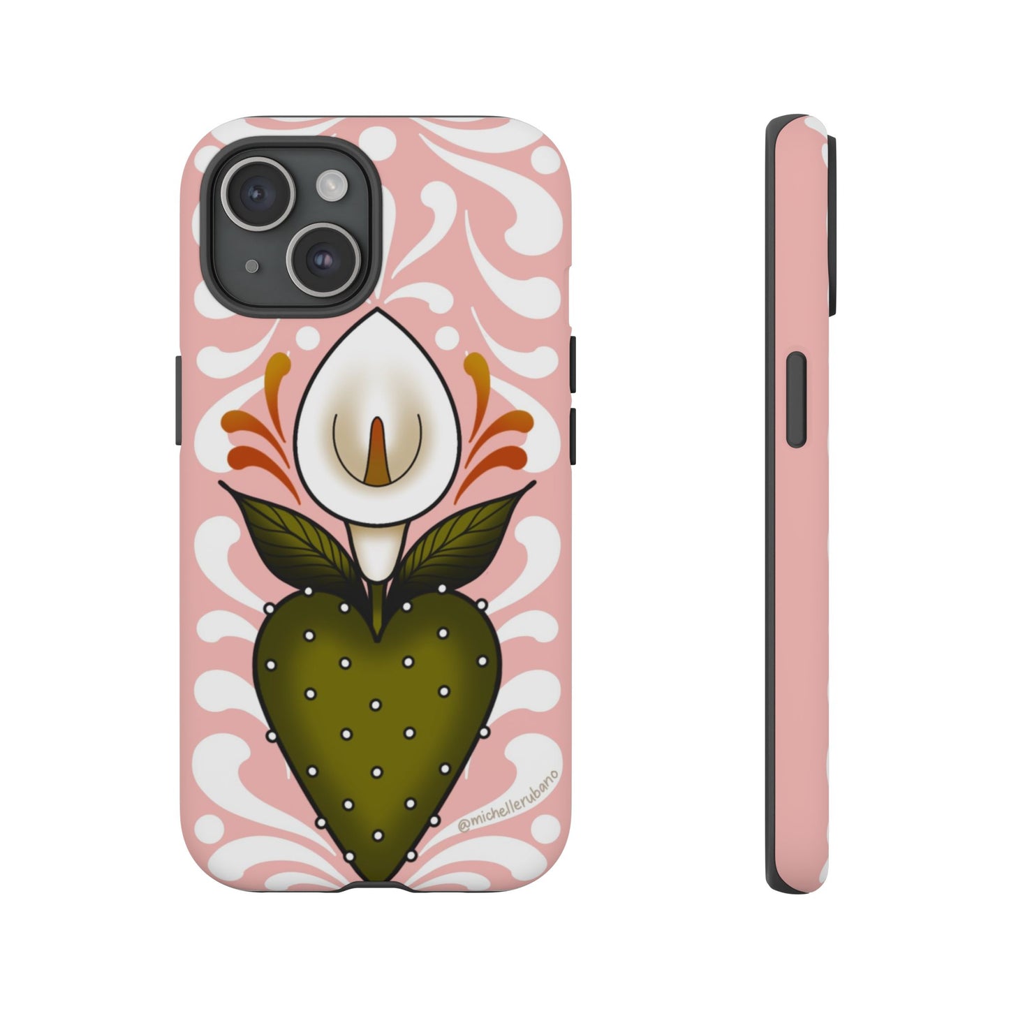 Pink Talavera Lily Flower Sacred Heart iPhone Tough case