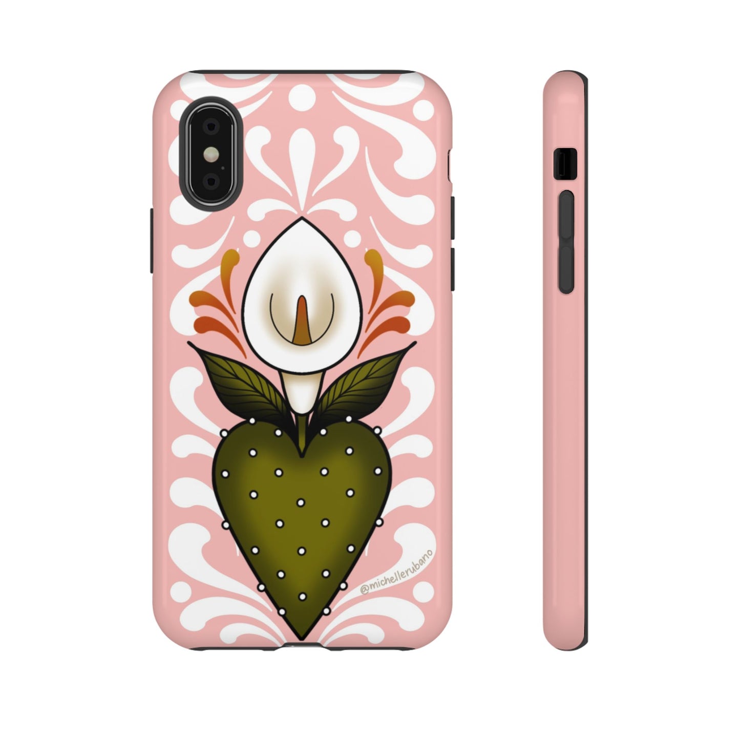 Pink Talavera Lily Flower Sacred Heart iPhone Tough case