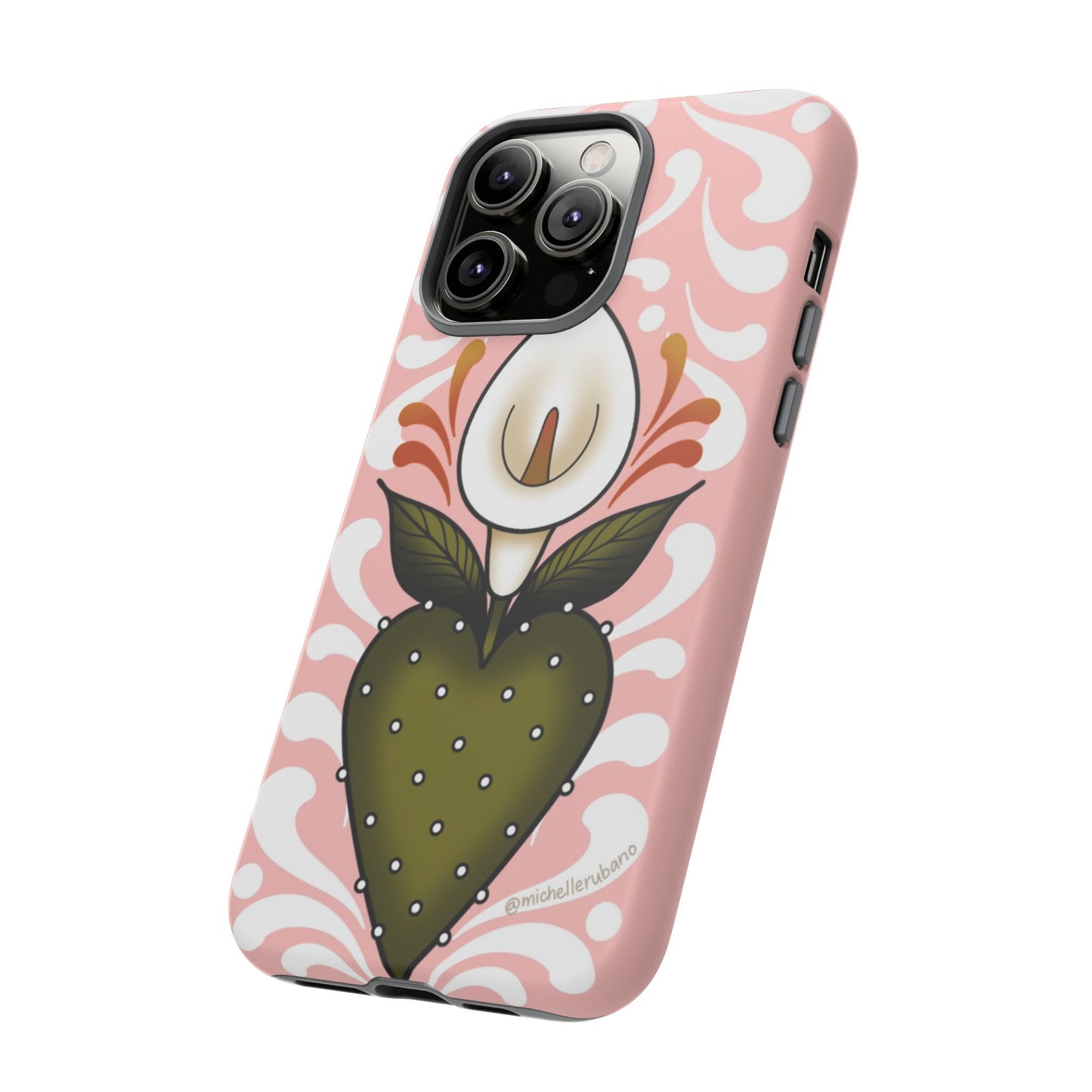 Pink Talavera Lily Flower Sacred Heart iPhone Tough case
