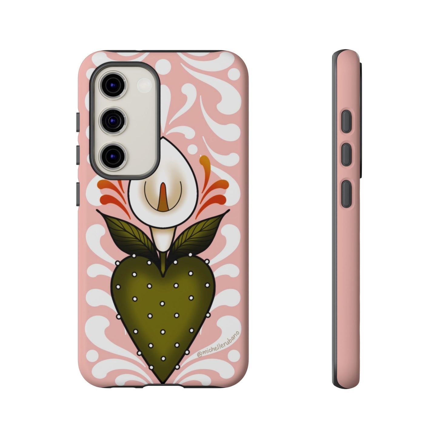 Pink Talavera Lily Sacred Heart Samsung / Google Tough Phone Cases
