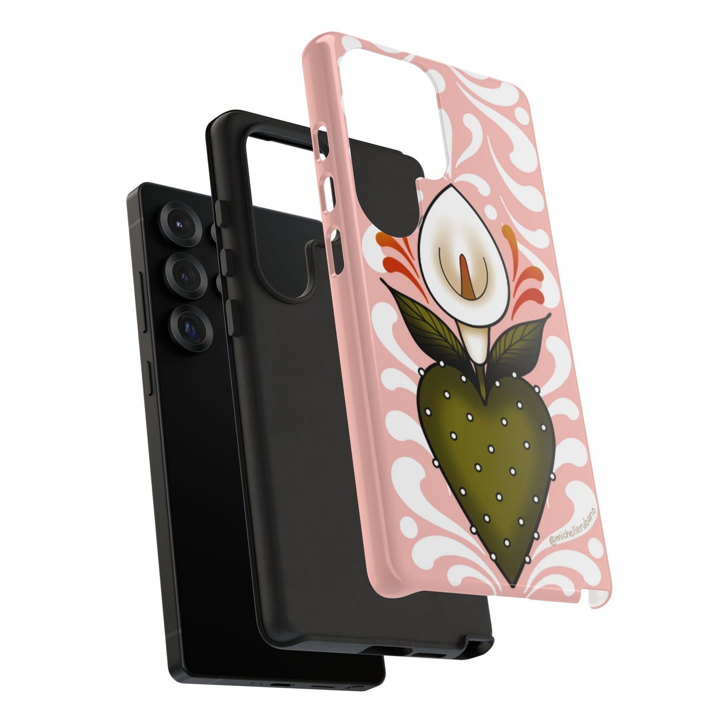 Pink Talavera Lily Sacred Heart Samsung / Google Tough Phone Cases