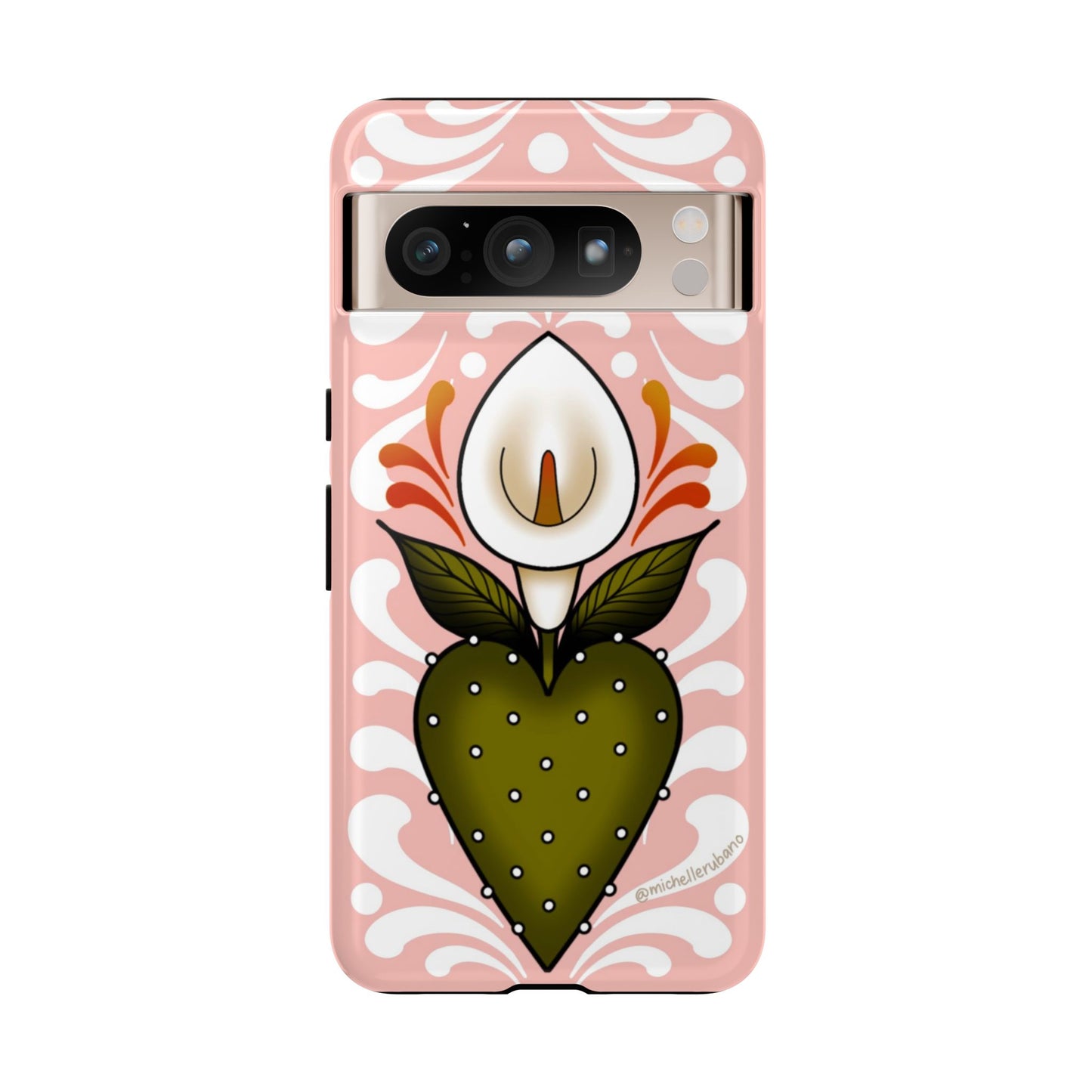 Pink Talavera Lily Sacred Heart Samsung / Google Tough Phone Cases