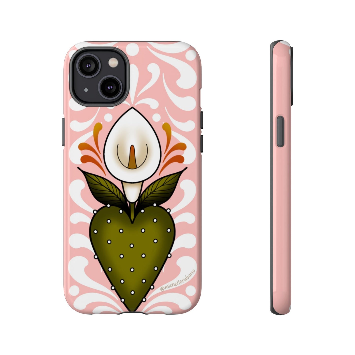 Pink Talavera Lily Flower Sacred Heart iPhone Tough case