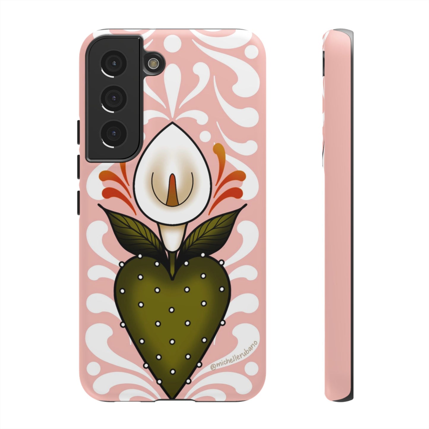 Pink Talavera Lily Sacred Heart Samsung / Google Tough Phone Cases