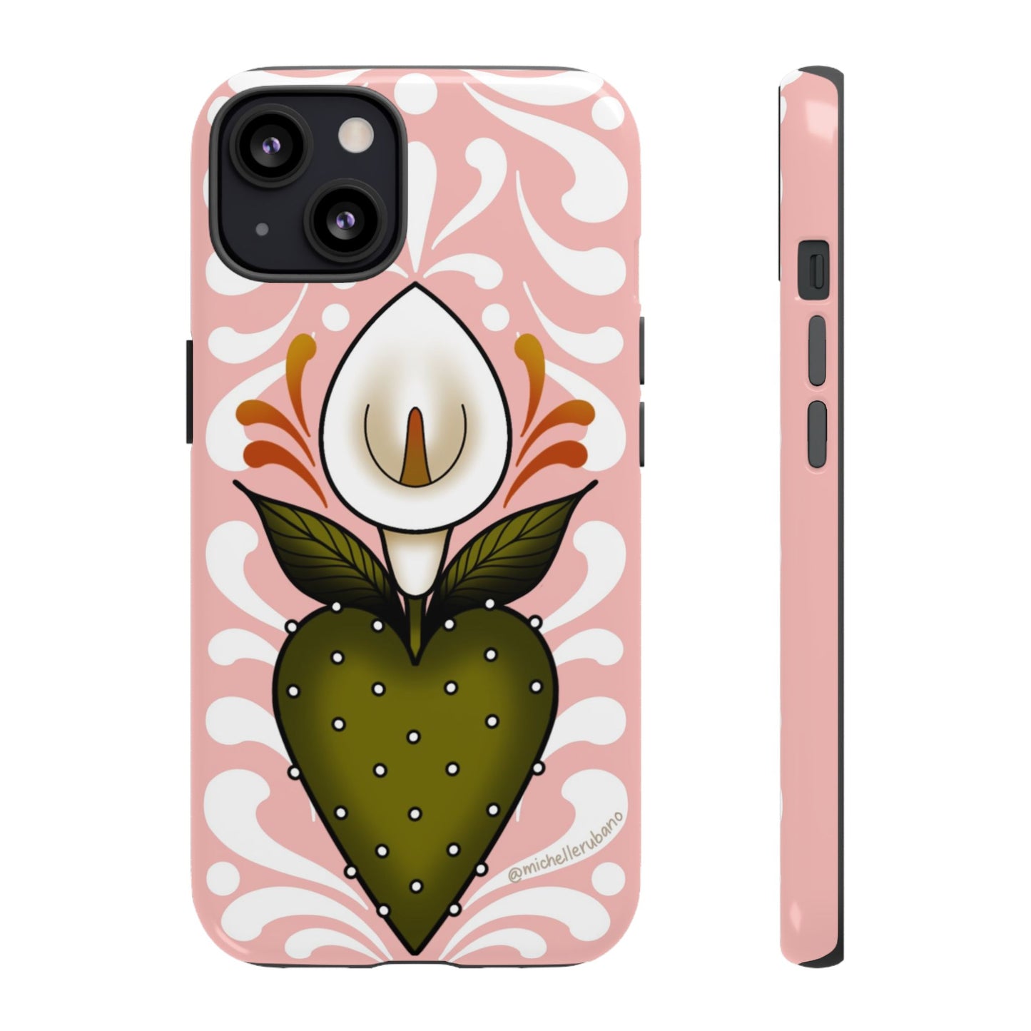 Pink Talavera Lily Flower Sacred Heart iPhone Tough case