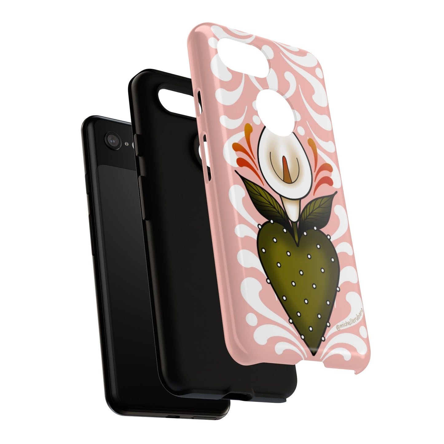 Pink Talavera Lily Sacred Heart Samsung / Google Tough Phone Cases