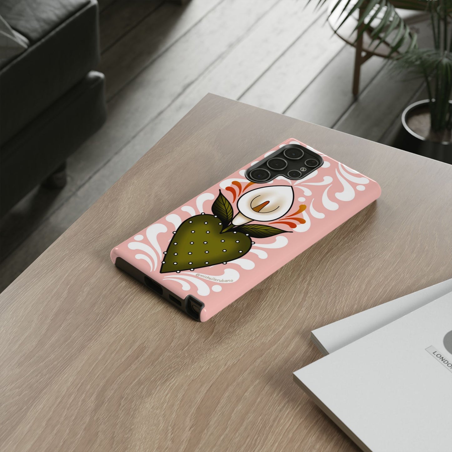 Pink Talavera Lily Sacred Heart Samsung / Google Tough Phone Cases