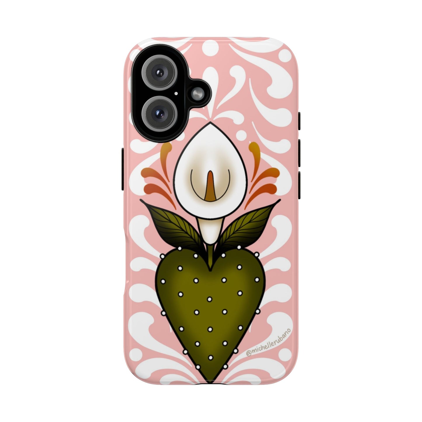 Pink Talavera Lily Flower Sacred Heart iPhone Tough case