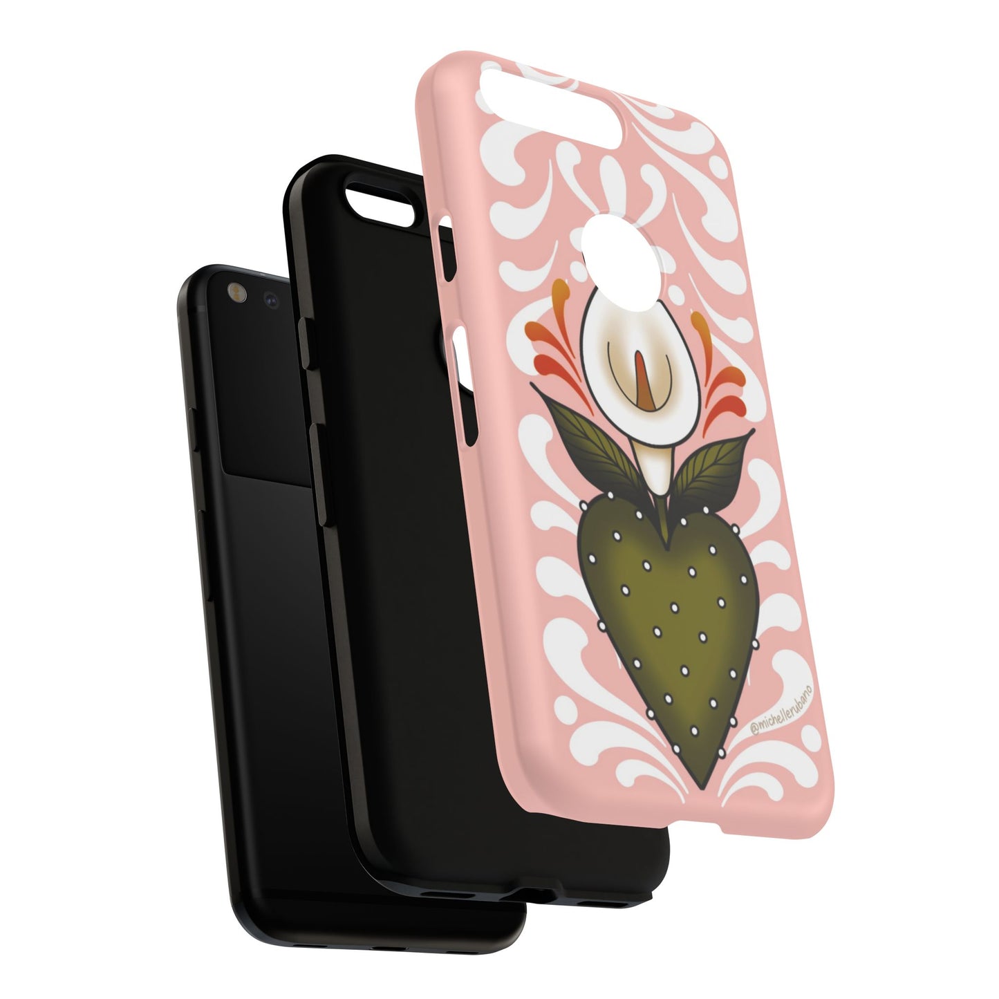 Pink Talavera Lily Sacred Heart Samsung / Google Tough Phone Cases