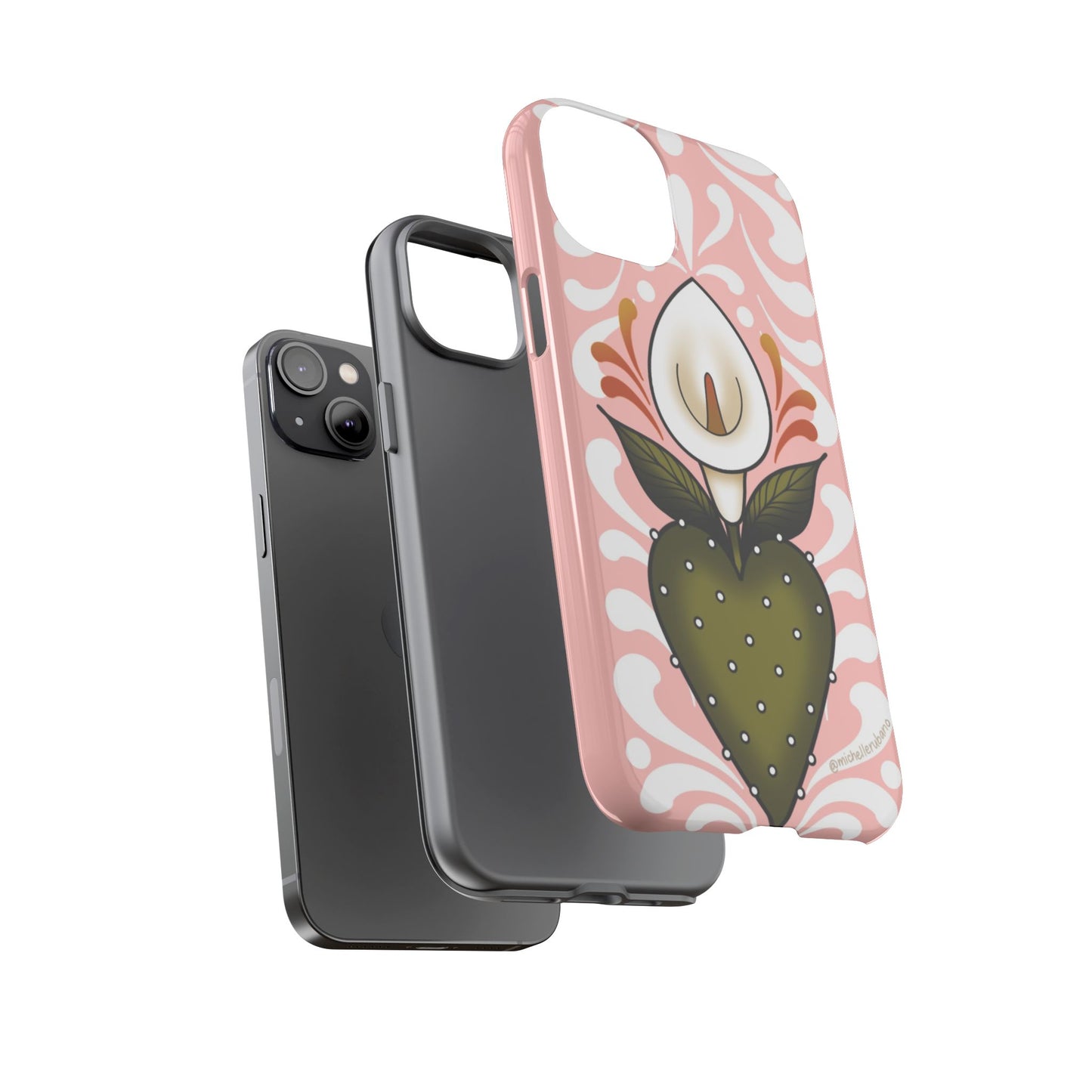 Pink Talavera Lily Flower Sacred Heart iPhone Tough case