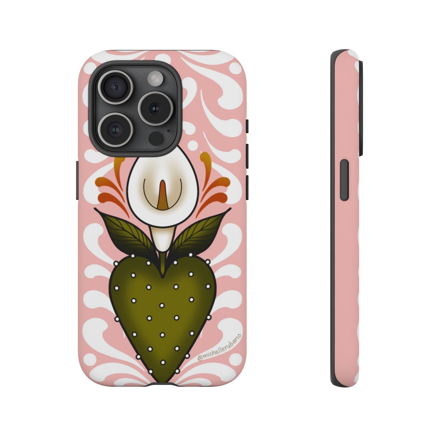Pink Talavera Lily Flower Sacred Heart iPhone Tough case