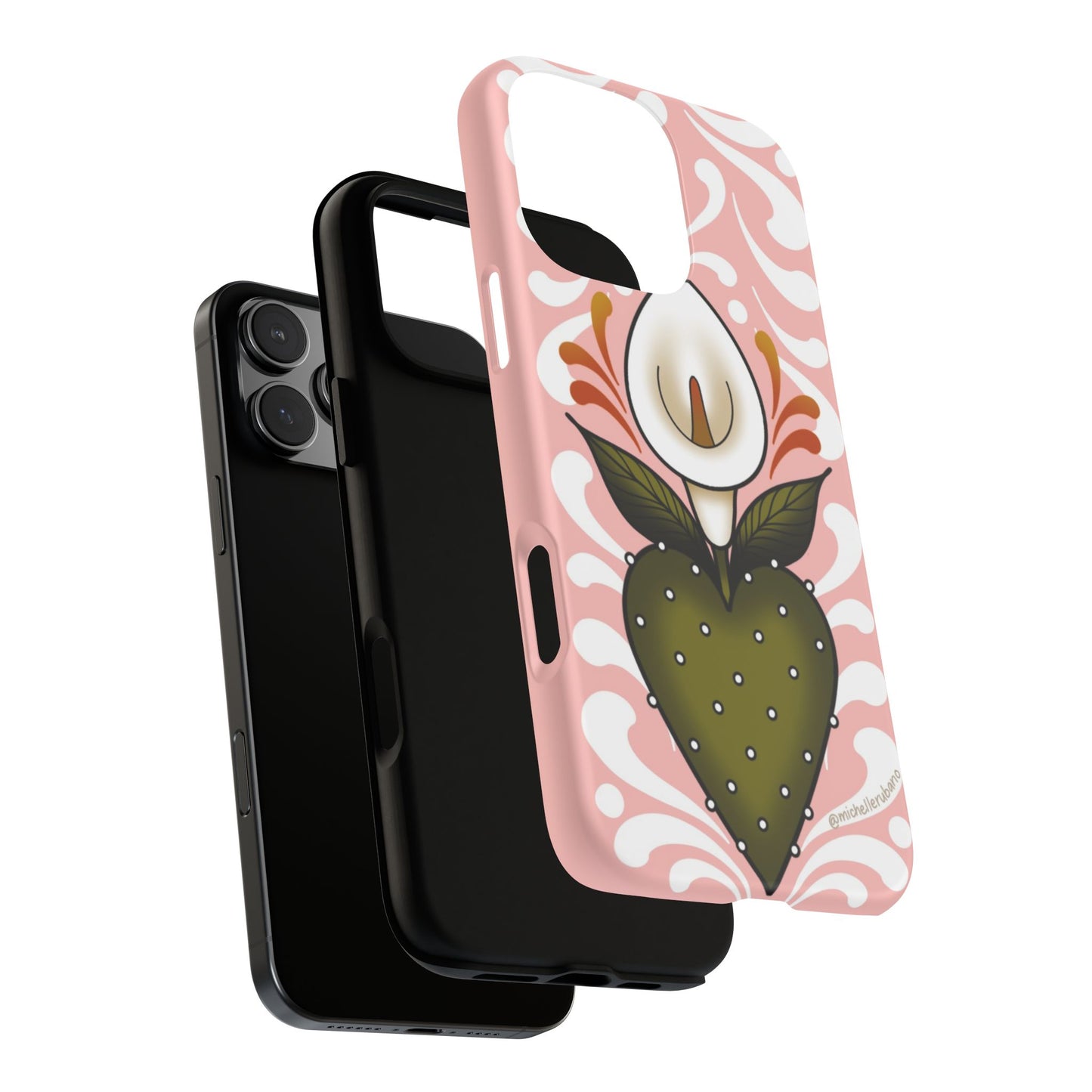 Pink Talavera Lily Flower Sacred Heart iPhone Tough case