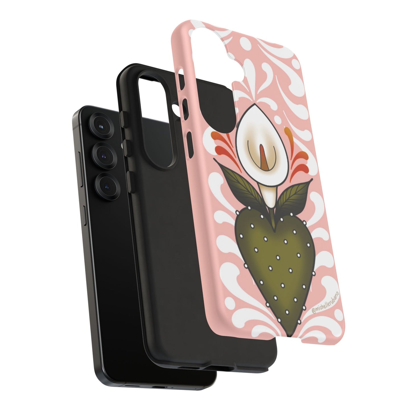 Pink Talavera Lily Sacred Heart Samsung / Google Tough Phone Cases