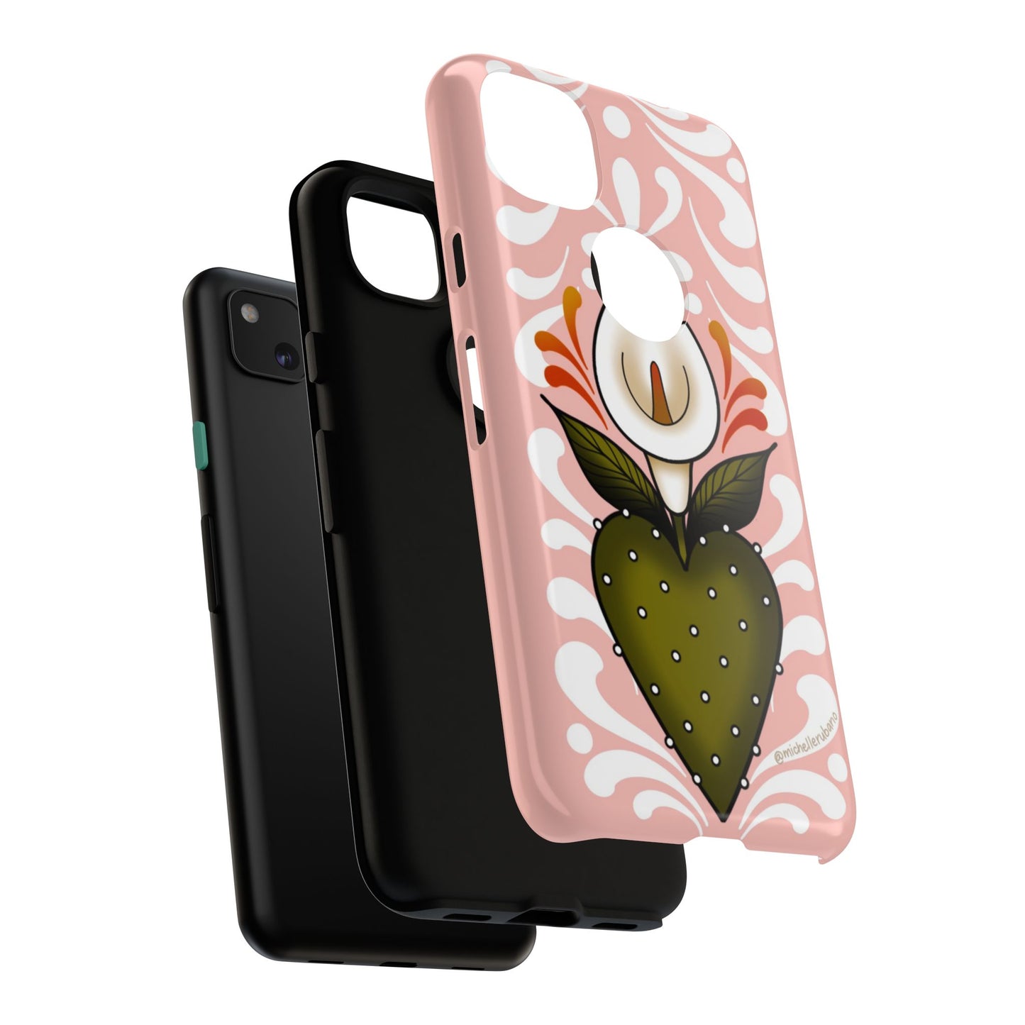 Pink Talavera Lily Sacred Heart Samsung / Google Tough Phone Cases