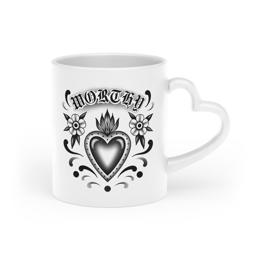 Heart-Shaped Worthy mug