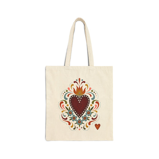 Sacred heart folk art Tote Bag